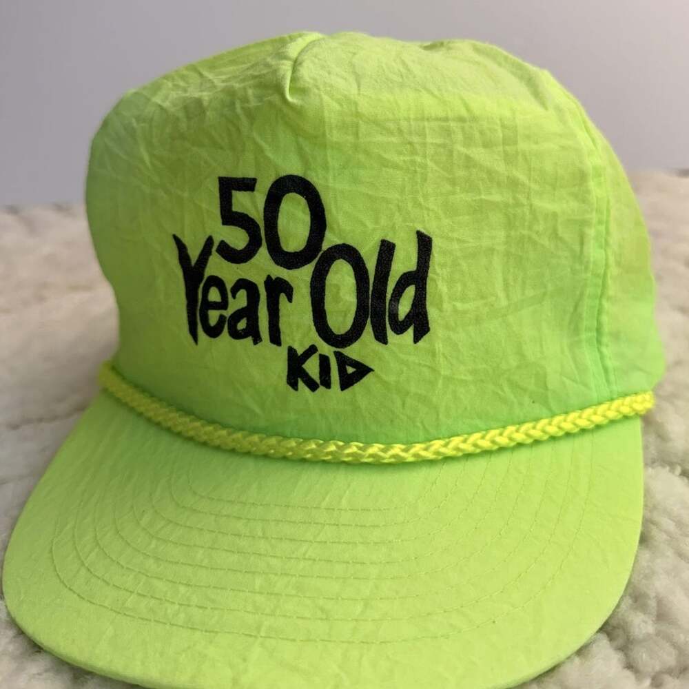 Cobra Caps Neon Green '50 Year Old Kid' Rope Snapback Cap (273_Hat)